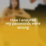 How I ensured my passwords were strong