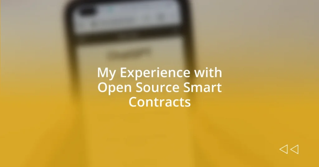 My Experience with Open Source Smart Contracts