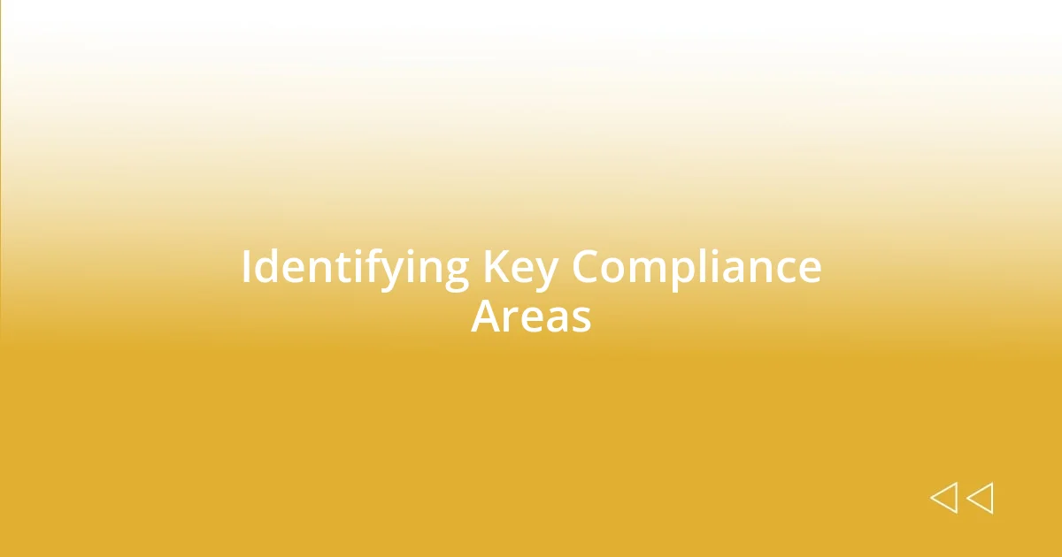 Identifying Key Compliance Areas