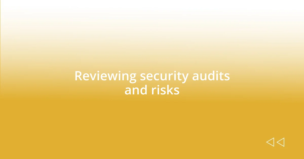 Reviewing security audits and risks