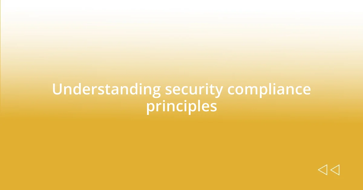 Understanding security compliance principles