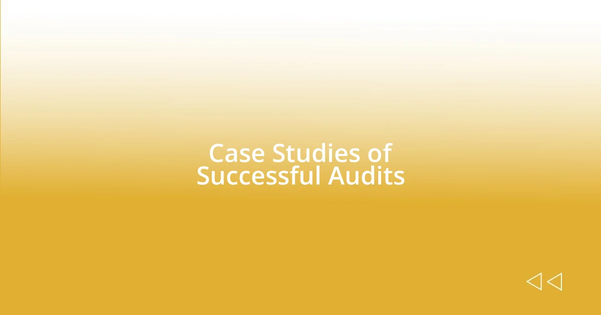 Case Studies of Successful Audits